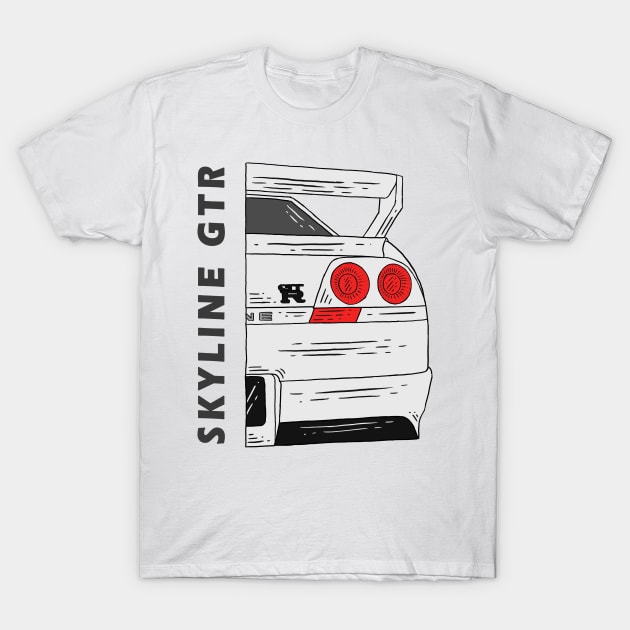 Nissan Skyline GTR R33 T-Shirt by Hilmay